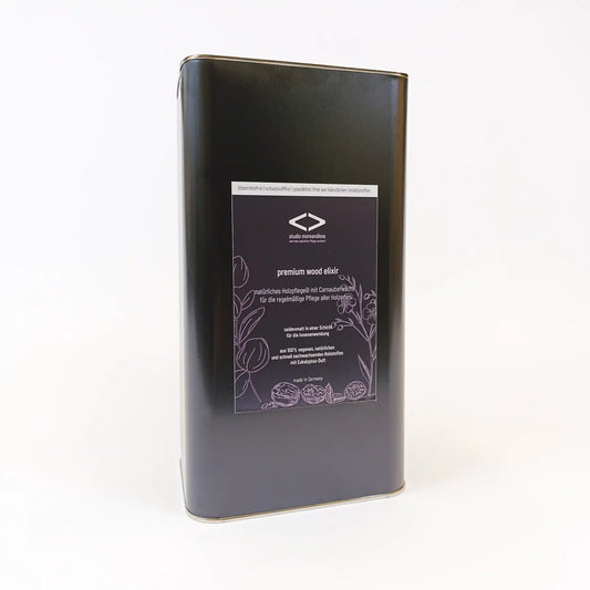 5 l Kanister premium wood elixir – veganes, natürliches Holzöl für professionelle Holzpflege, plastikfrei, reizarm und ideal für große Flächen