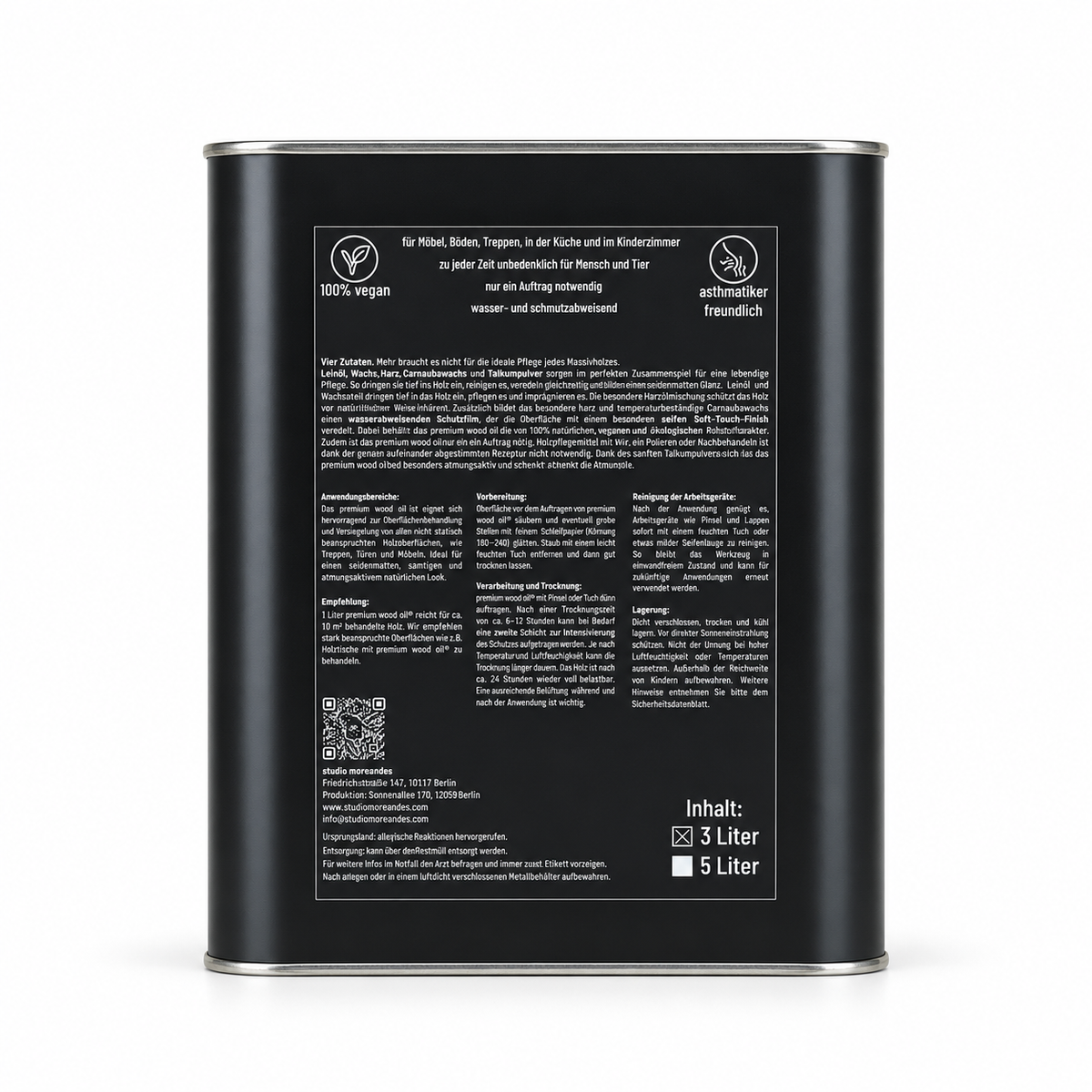 Natürliches Holzöl für Möbel & Innenräume – premium wood elixir 3l