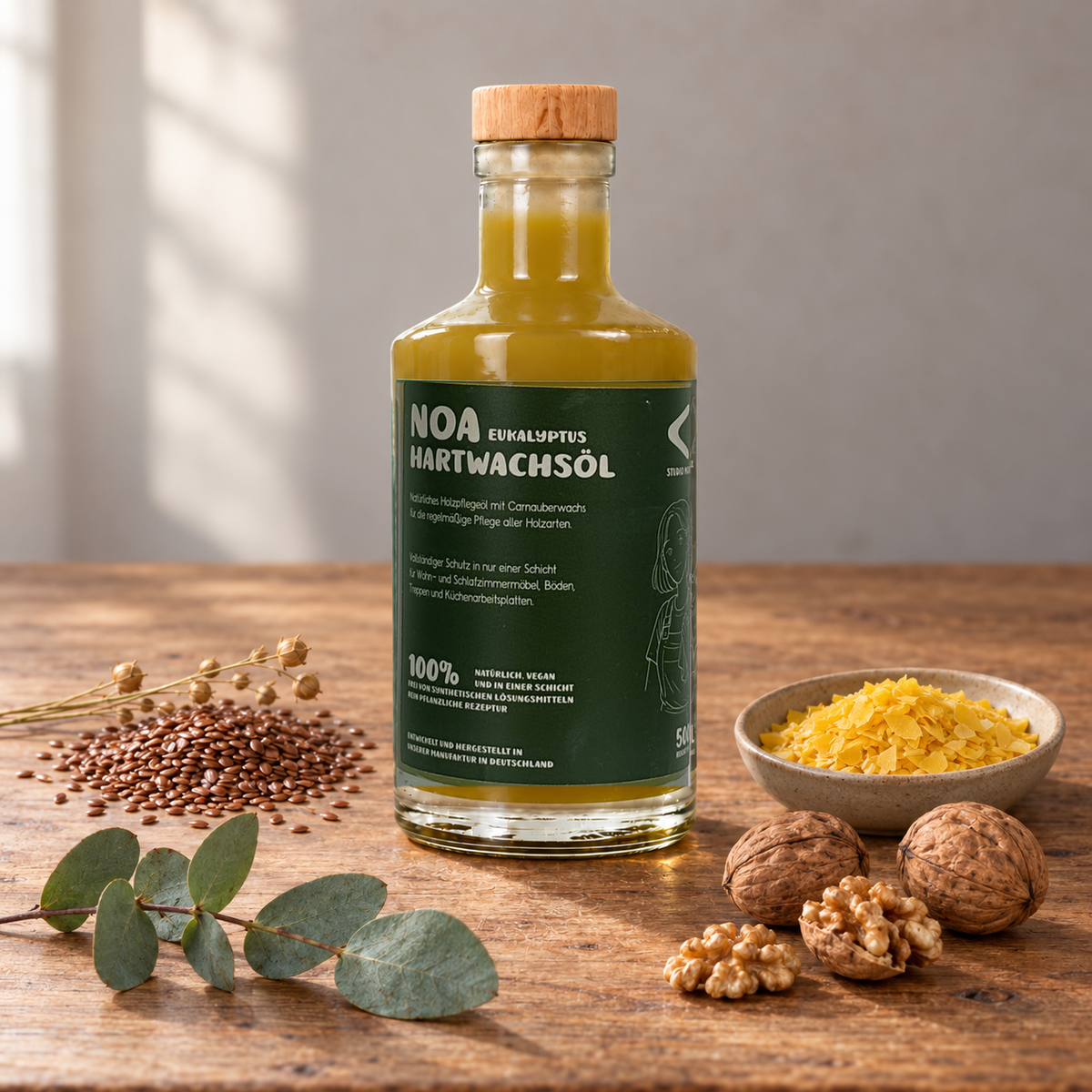 Noa Hartwachsöl 500ml | natürliches Holzpflegeöl für den Innenraum